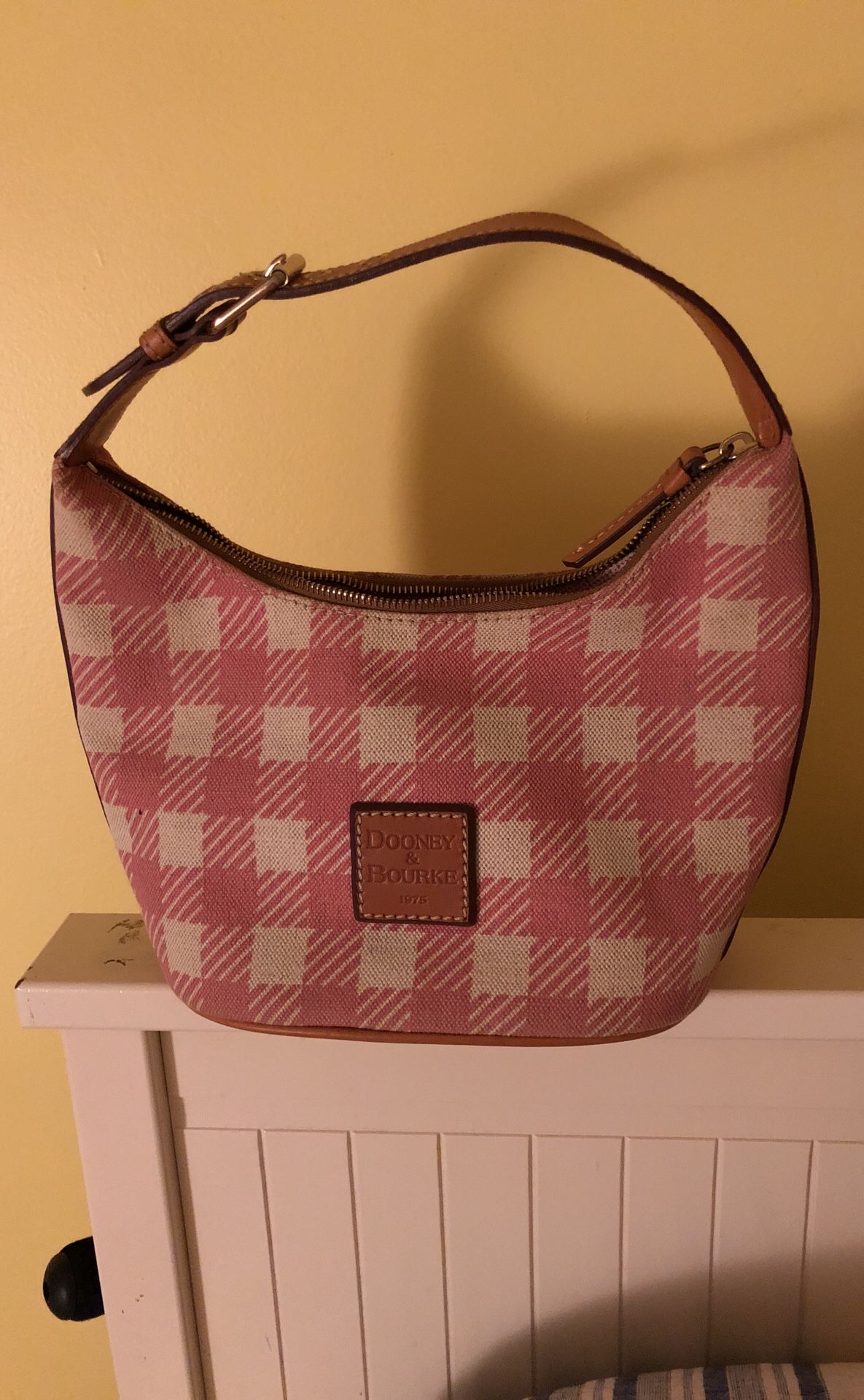 Dooney and Bourke Pink and White checkered purse