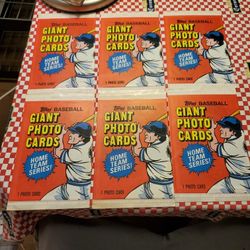 6x Unopened 1981 Topps Baseball Giant Photo Cards Home Team Series 