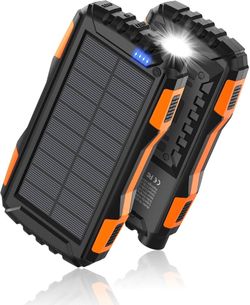 Solar Charger Power Bank 42800mAh, Portable Charger, Solar Power Bank,External Battery Pack 5V3.1A Qc 3.0 Fast Charger Built-in Super Bright Flashligh