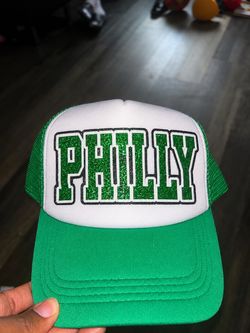 Philly Glitter Trucker Hat Green White