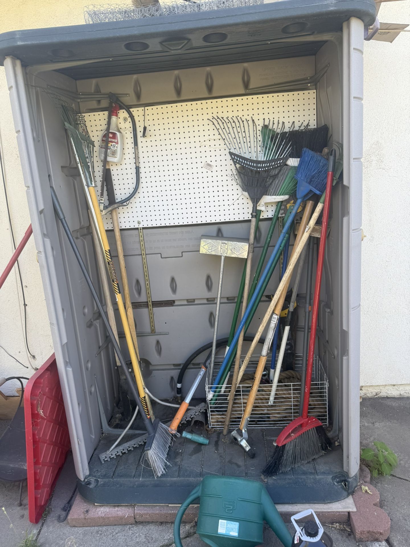 gardening tools rakes, brooms etc