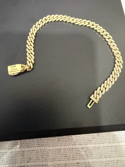 6mm 8”inch Moissanite gold plated bracelet