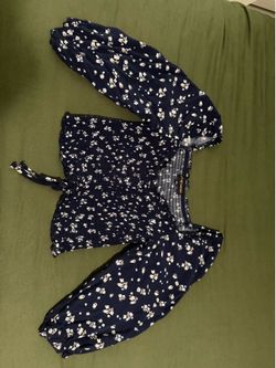 Dark Blue Floral Top