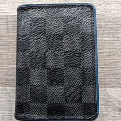 Louis Vuitton custom blue black checkered wallet