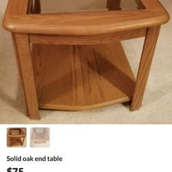 Solid Oak End Table
