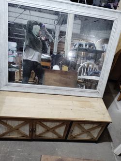Rustic Bench And Matching Mirror