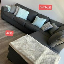 Gray Sectional Couch Sofa With Chaise