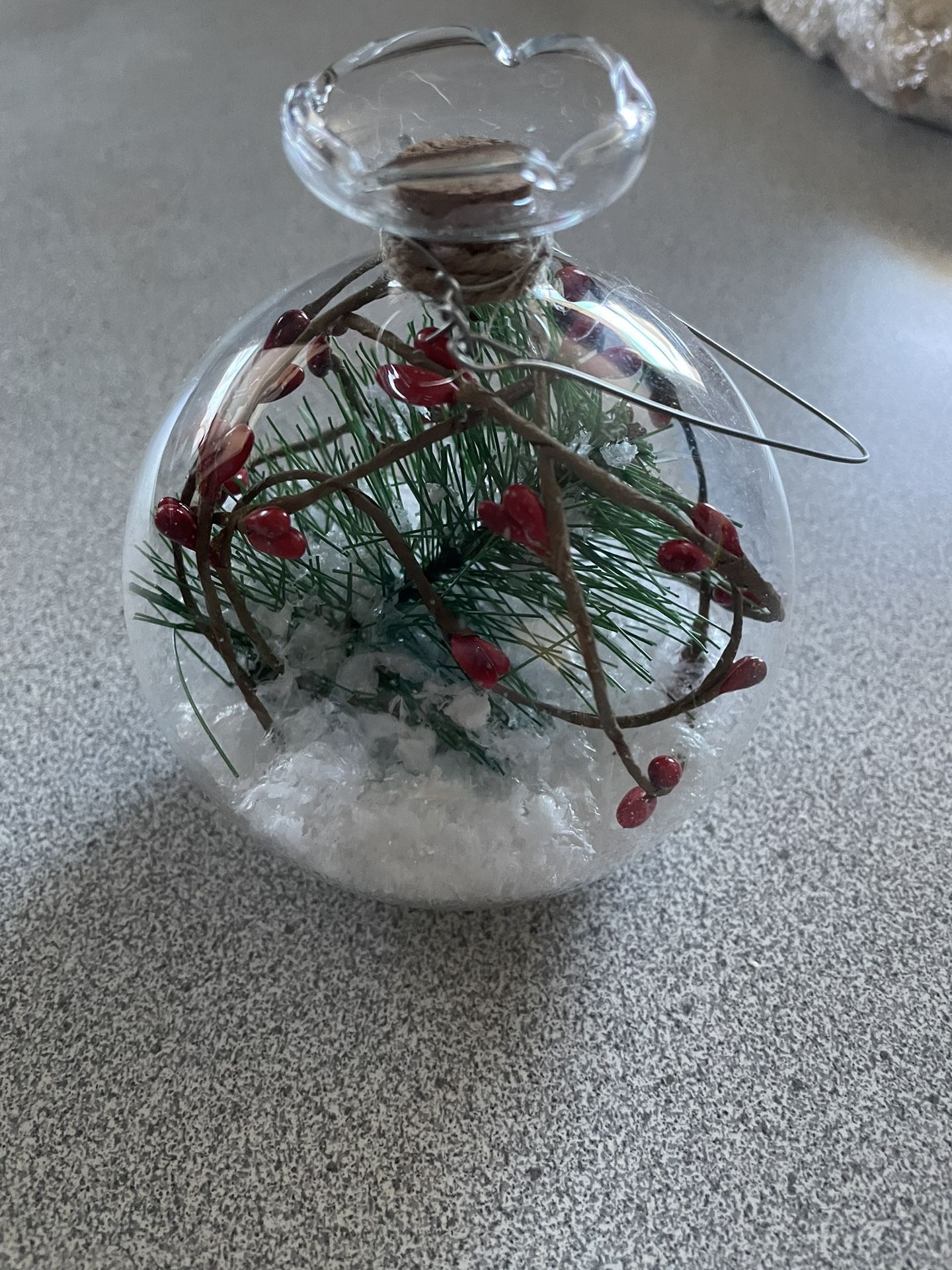 Glass Winter Decor W/lights Up