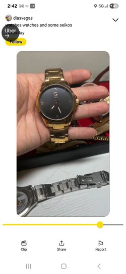 Mens Big Gold Tone Guess Watch.  Large And Nice Looking.