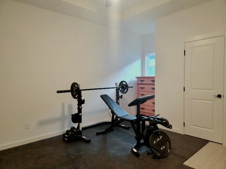 Weights, Bench Press And Dumbs Bells