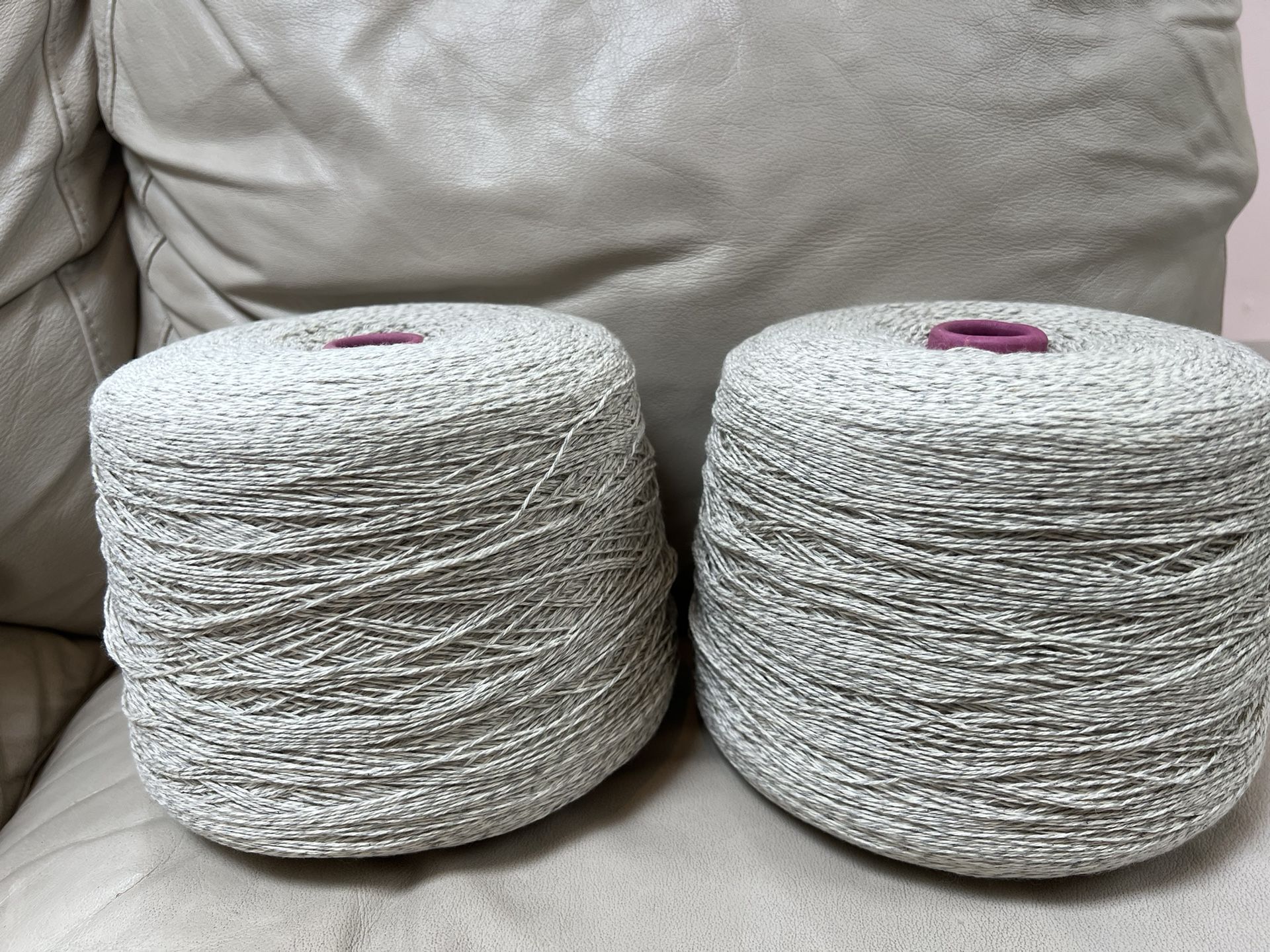 Conshohocken Cotton Softball Yarn - 100% Cotton - Natural/Grey Color