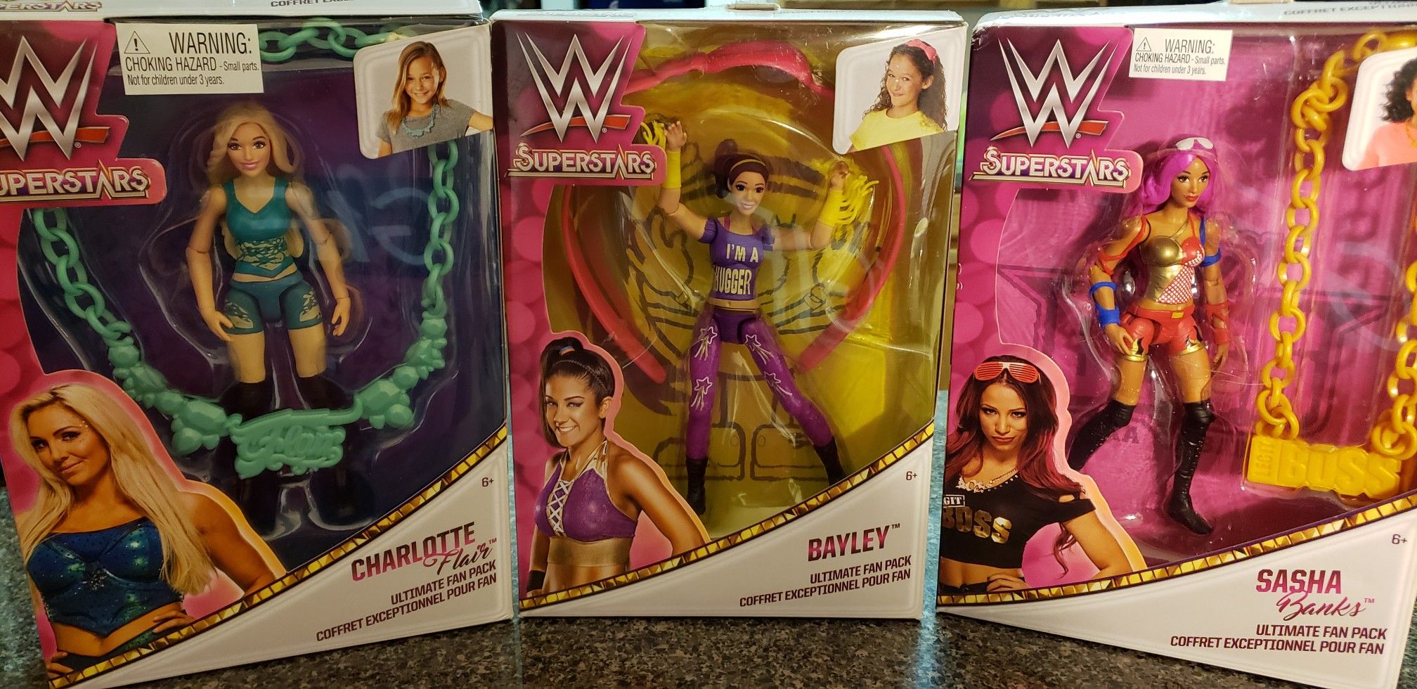 Set of 3 W Women Superstar's Action Figures