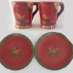 Tracy Porter Octavia Hill Garden Collection - 2 Mugs & 2 Plates