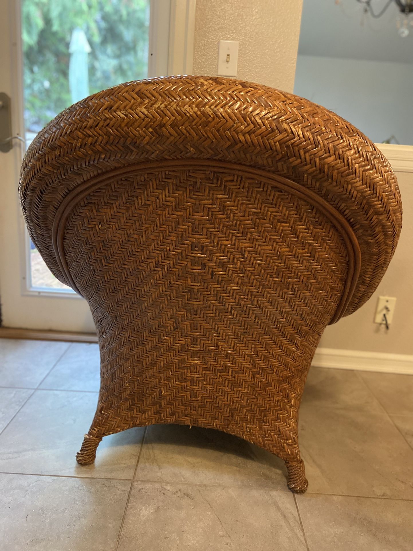Pottery Barn Rattan Malabar Chair And Ottoman for Sale in Poulsbo, WA OfferUp