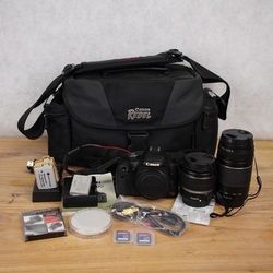 Canon EOS Rebel T1i DSLR Camera W/ 18-55mm, 75-300mm 