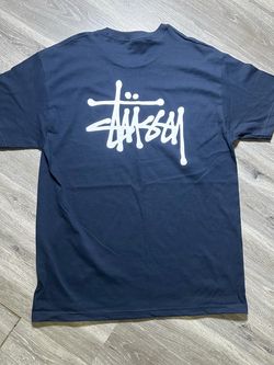 Stussy Basic Logo Men’s Large Navy Blue T Shirt NWOT NOS Archived Rare Color