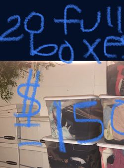 Boxes Full Of Women’s and Baby Clothing