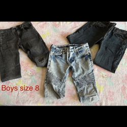 Boys size 8 jeans (3 pair)