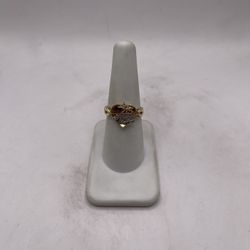 14kt Tri-Color Gold Quinceañera Style Ring w/ Heart Design