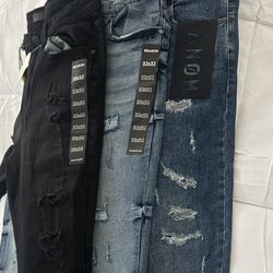 Three Pairs Of Skinny Jeans 32x32