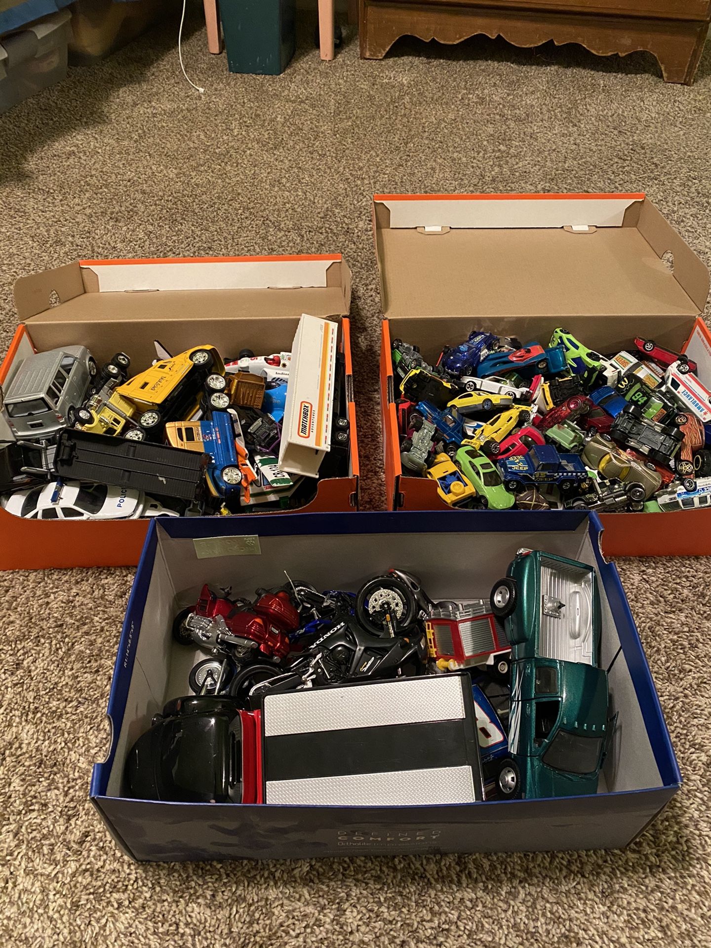 Toy Cars, Planes, Motorcycles, and Trucks