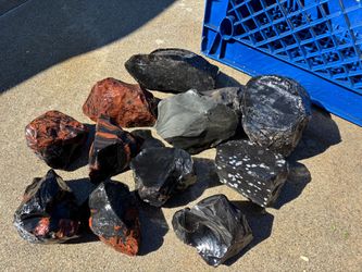 Raw obsidian mahogany Apache silver rainbow