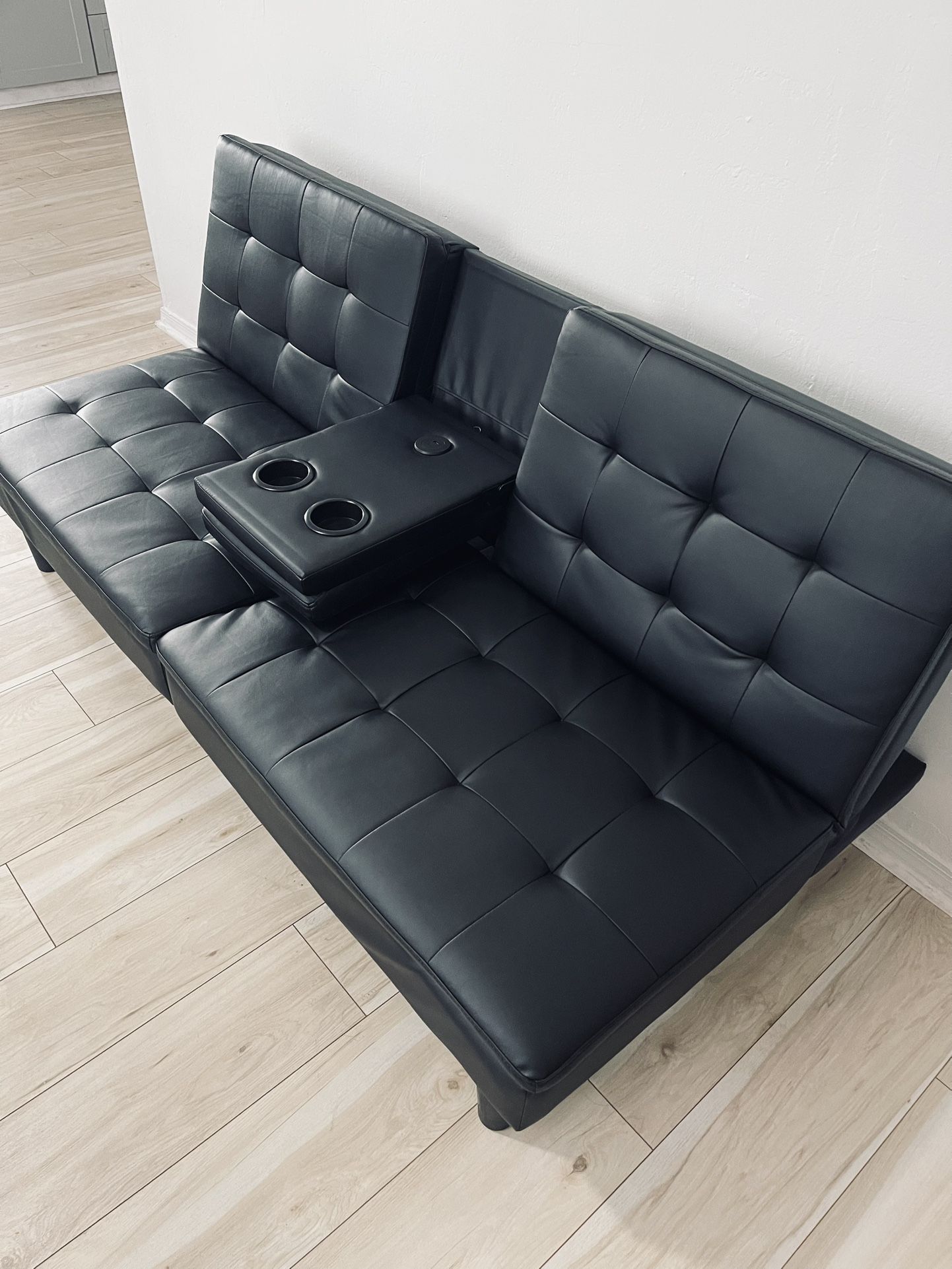 Leather Sofa-Bed
