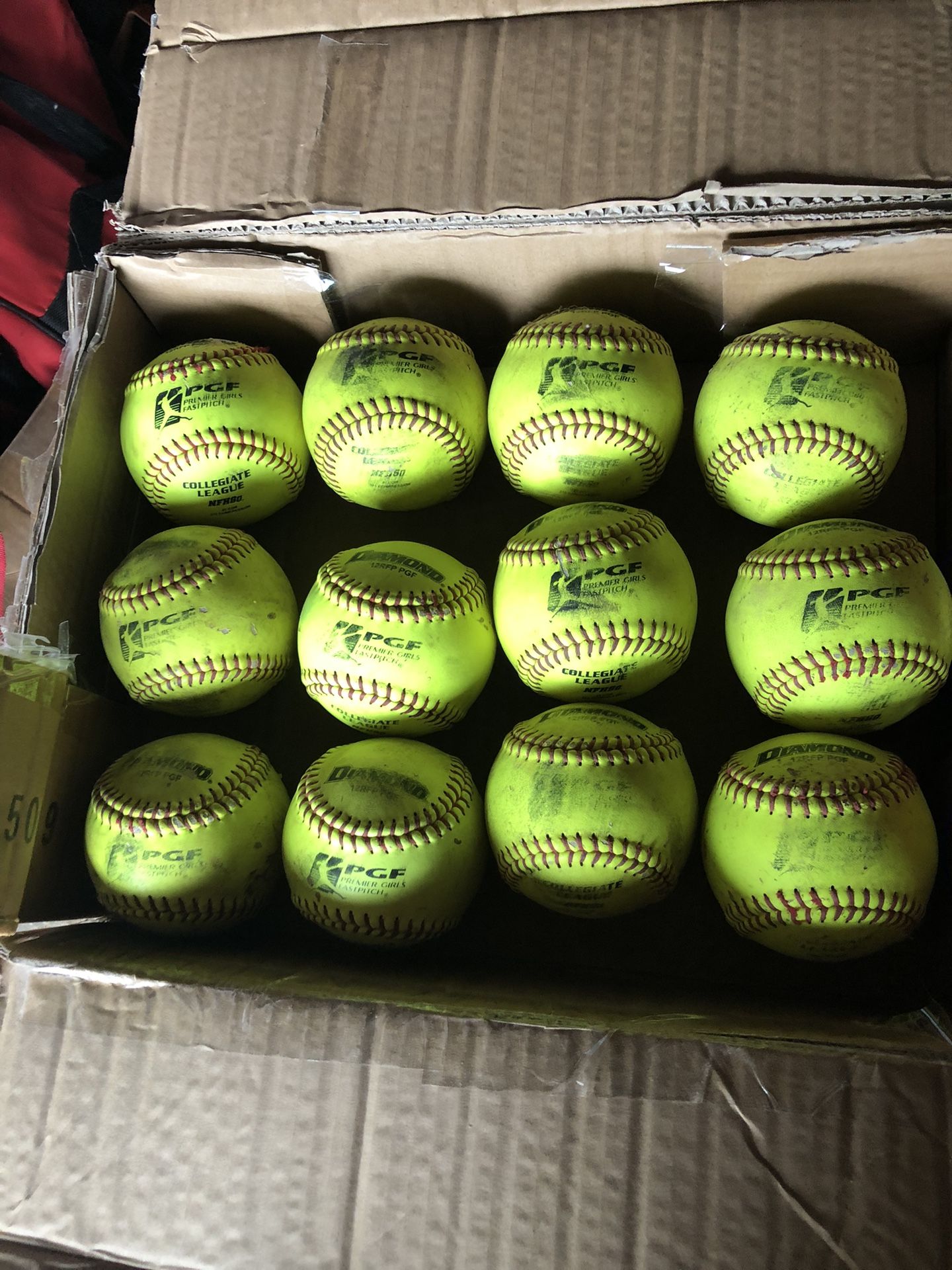 1 Dozen Game Used PGF 12”Softballs.