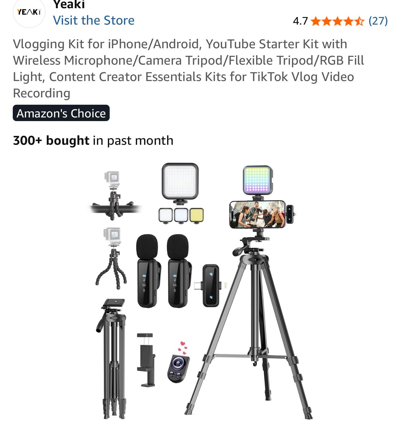 Vlogging Kit for iPhone/Android, Starter Kit with Wireless
