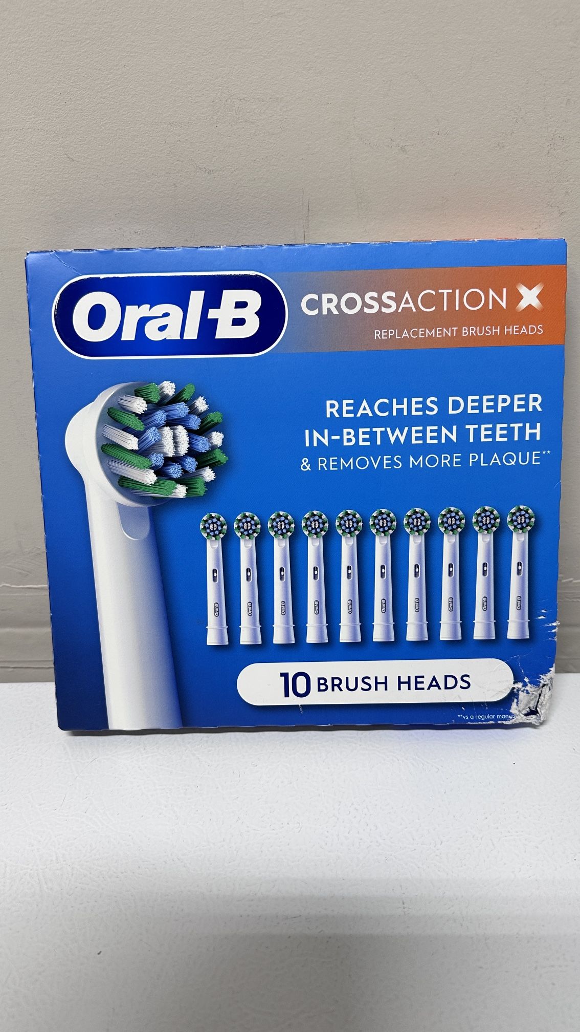 New Oral-B cross action X 10 replacement brush heads Retail $58