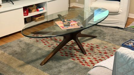 Mid-Century Modern Oval Glass Coffee Table – Jacks Style, Adrian Pearsall Design
