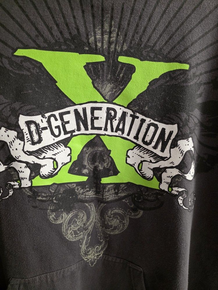 Vtg WWE D-Generation X (DX) pullover hoodie in charcoal gray
