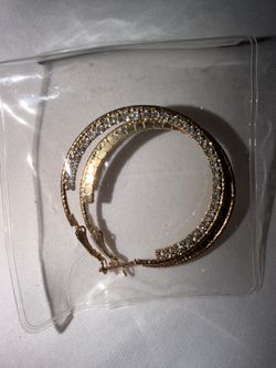 Gold +Diamond hoops