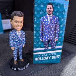 San Jose Sharks Tomas Hertl Holiday Suit Bobblehead 