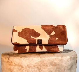 🩷 Steve Madden Ballday Faux Fur Cowhide Animal Print Clutch Crossbody Bag