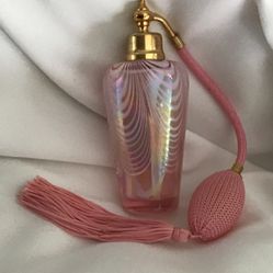 Vintage Pink Perfume Bottle  With Atomizer Bulb 