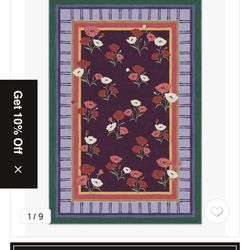 NEW FLATWOVEN 5x7 ruggable Ambroeus Royal Plum Flatwoven Rug
