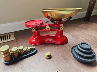 Vintage Victor England Cast Iron And Brass Scale