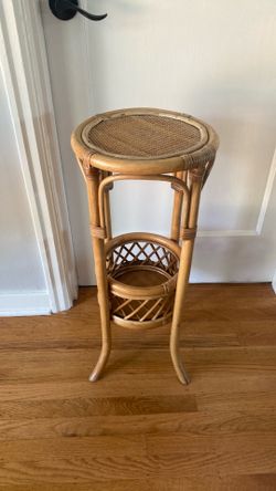 Vintage rattan plant stand