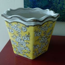 New porcelain houseplant pot with drainage