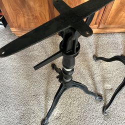 Antique Adjustable 3 Leg Cast Iron Industrial Drafting Table