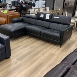 Hoffman Leather Power Reclining Sectional 