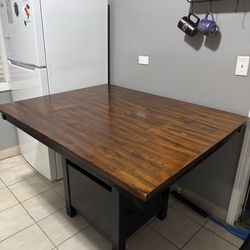 Moving Sale! Kitchen Table with Storage Cabinet + 2 Stools – Space-Saving Apartment Table