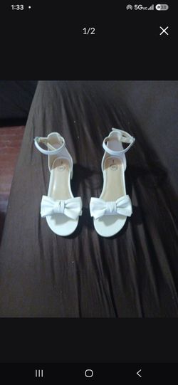 White Bow Ankle Strap Sandals