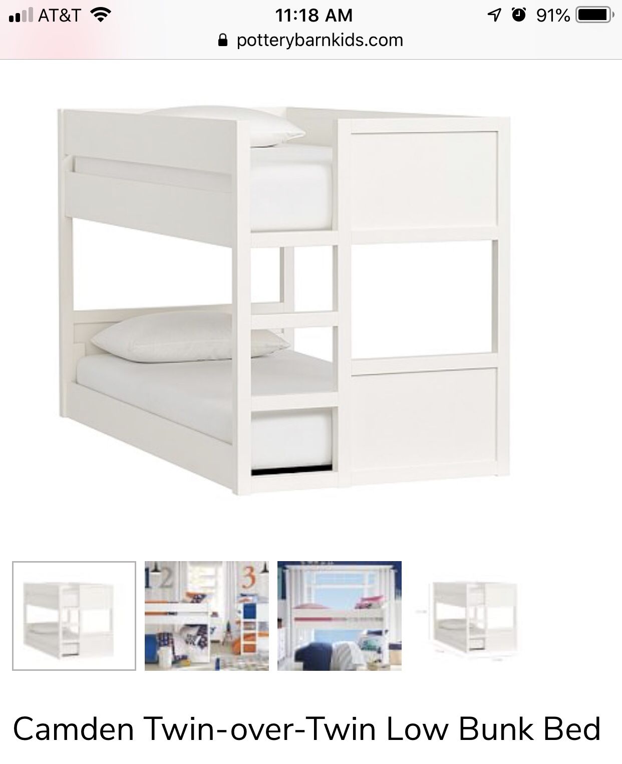 Pottery barn Bunk Bed