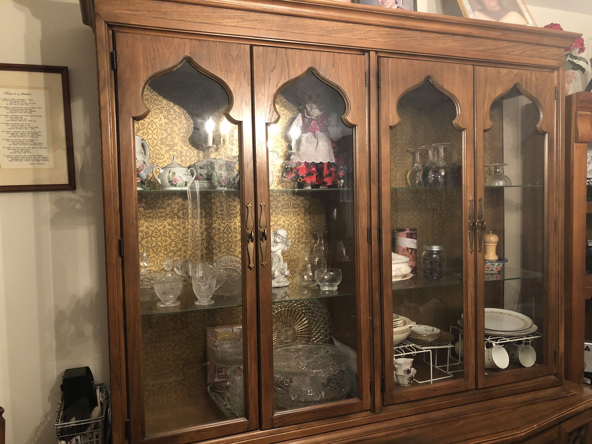 Mid-Century lighted Breakfront Cabinet (India)