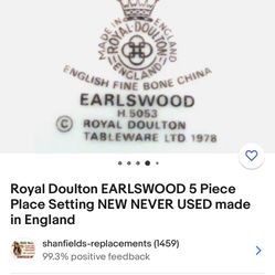 Royal Doulton EARLSWOOD 50 Piece made in England