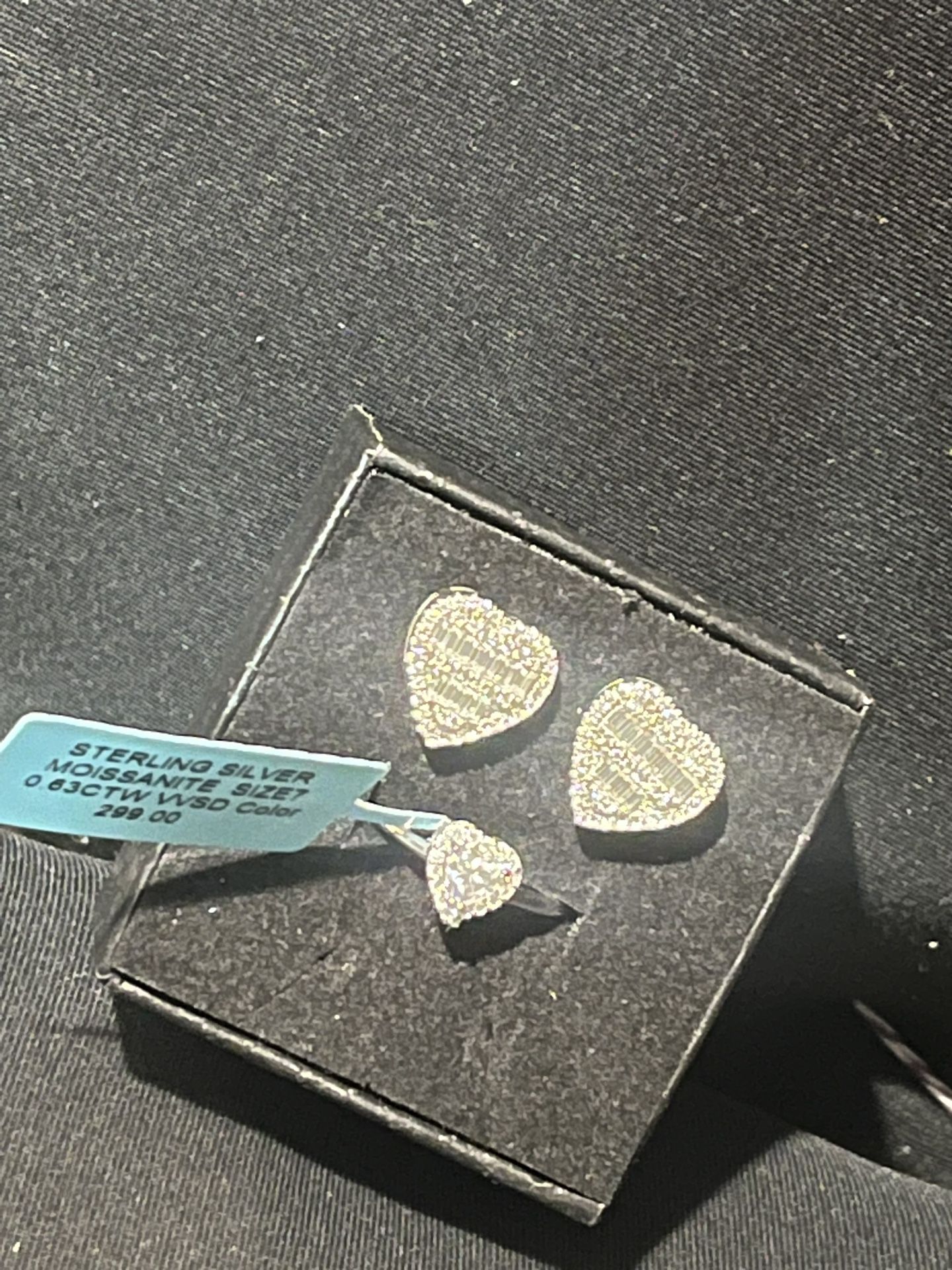 S925 Silver Moissanite Heart Jewelry Set