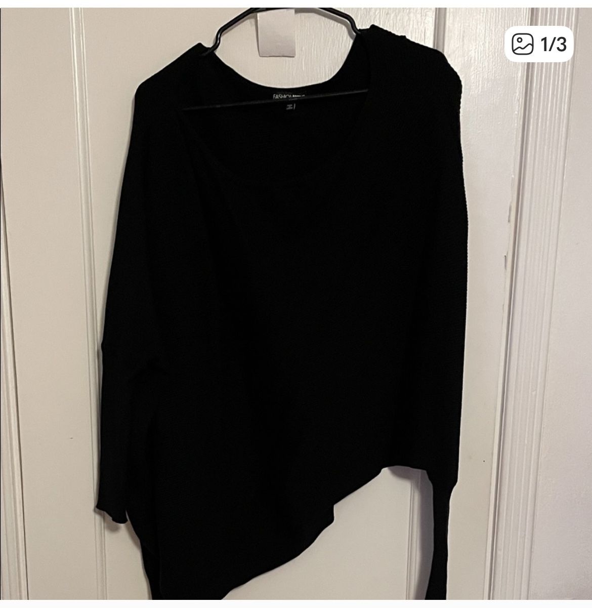 Fashion Nova Black Off The Shoulder Sweater… Size XL