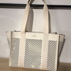 New With Tags Kate Spade Perforated Large Leather Kip Handbag